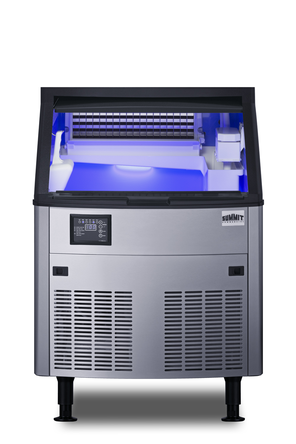 ENERGY STAR certified commercial ice machine with 210 lb. clear cube production